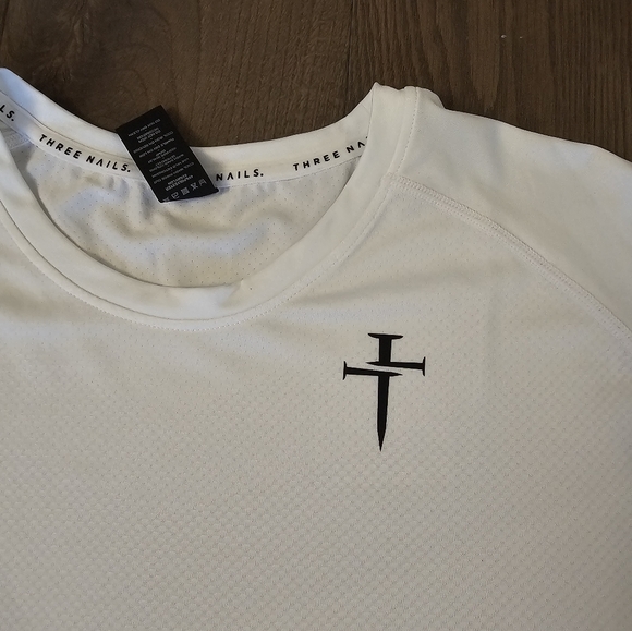 Three Nails Seamless Mens Tee White - Picture 3 of 4
